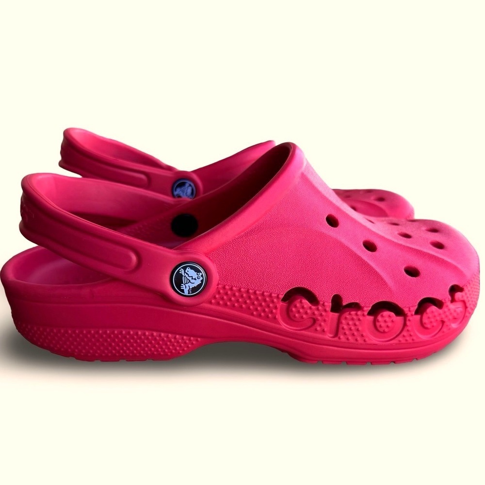 Crocs Baya Clog Red Mens 6 Womens 8 Red Slip On Comfort Shoes EUC
